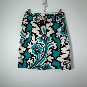 Milly of New York Women's Floral Patterned A-Line Skirt 100% Cotton Size 4